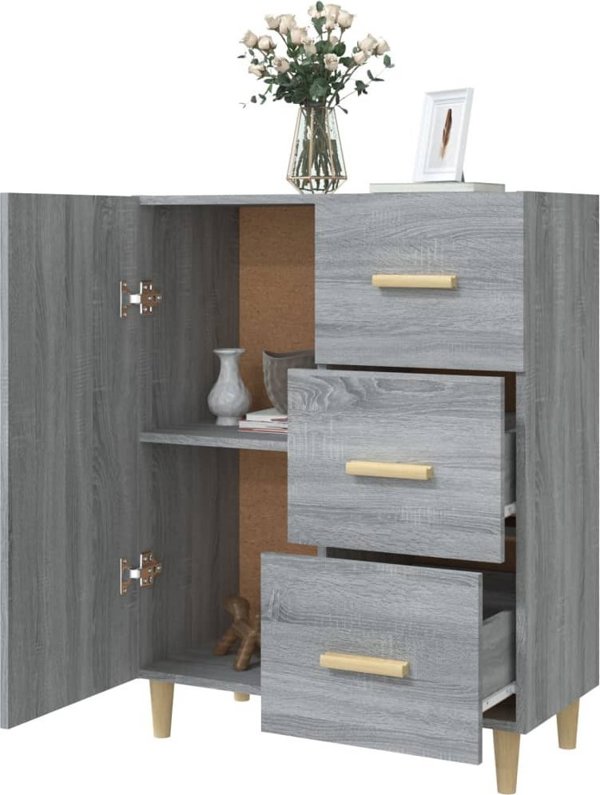 vidaXL Νερσοτουλάπα από γκρι δρυς Sonoma, 69.5x34x90 cm, υλικό ξυλοκατασκευής