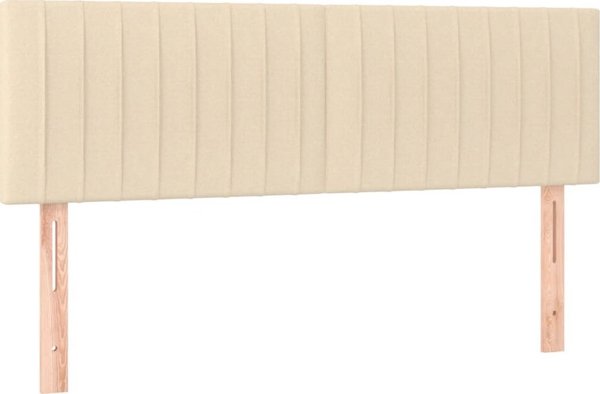 vidaXL Κρεβάτι Continental με Στρώμα, Κρεμ, Υφασμάτινο, 140x200 cm