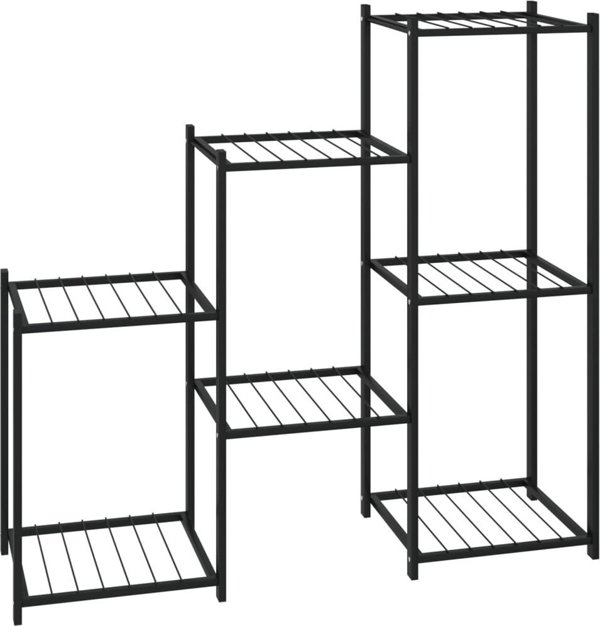 vidaXL Σταντ για λουλούδια, 83x25x80 εκ, μαύρο, σιδερένιο