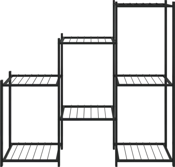 vidaXL Σταντ για λουλούδια, 83x25x80 εκ, μαύρο, σιδερένιο