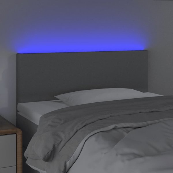 vidaXL Κεφαλάρι κρεβατιού με LED, ανοιχτό γκρι, 80x5x78/88 cm, ύφασμα