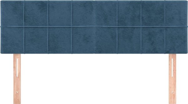 vidaXL Zaglowki, 2 τεμ., σκούρο μπλε, 72x5x78/88 cm, βελούδο