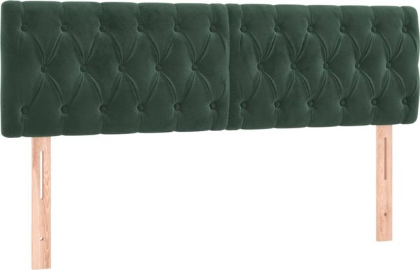 vidaXL Lozko kontynentalne z materacem i LED zielony aksamit 140x190cm