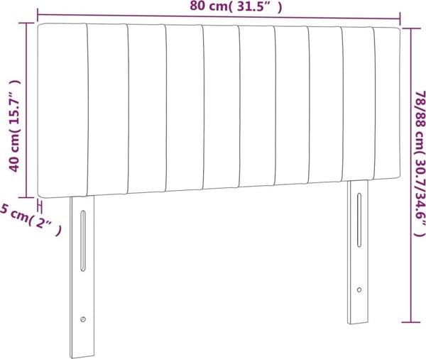 vidaXL Ζαγλόζκι για κρεβάτι, ανοιχτό γκρι, 80x5x78/88 εκ., ύφασμα