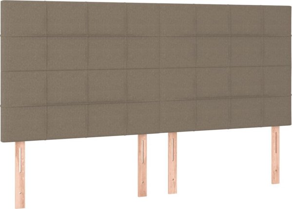 vidaXL Lozko kontynentalne z materacem, taupe, 180 x 200 cm, tkanina