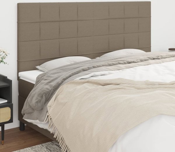 vidaXL Κεφαλάκια για κρεβάτι, 4 τεμ., taupe, 90x5x78/88 cm, ύφασμα
