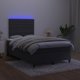 vidaXL Κρεβάτι κοντινένταλ με στρώμα και LED, μαύρο βελούδο 120x200 εκ.
