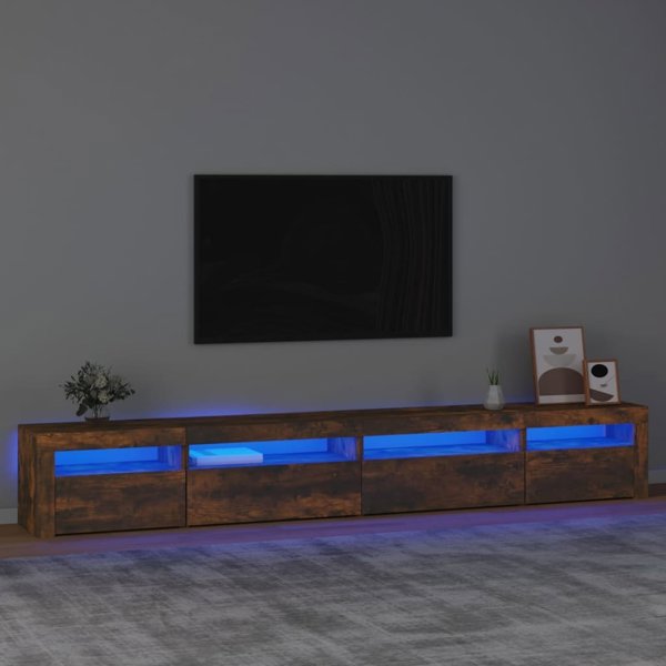vidaXL Ντουλάπι για Τηλεόραση με LED Φωτισμό, Καπνισμένο Δρύινο, 270x35x40 εκ