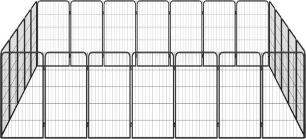 vidaXL vidaXL Kojec dla psa, 24 paneli, czarny, 50x100 cm, stal