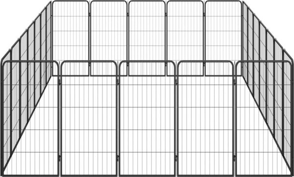 vidaXL vidaXL Kojec dla psa, 24 paneli, czarny, 50x100 cm, stal