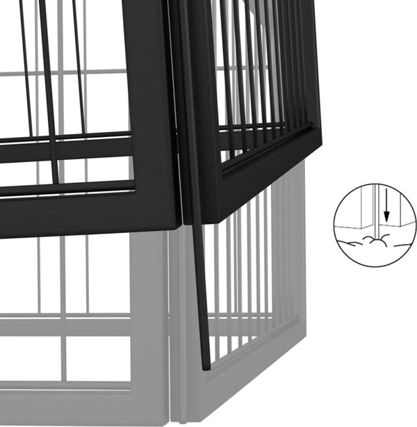 vidaXL vidaXL Kojec dla psa, 24 paneli, czarny, 50x100 cm, stal