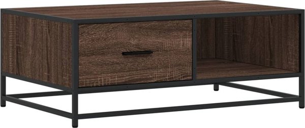 vidaXL Τραπέζι καφέ, καφέ βελανιδιά, 90x57x35 cm, ξυλεπενδύσεις