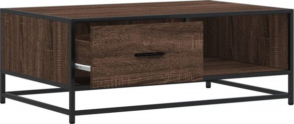 vidaXL Τραπέζι καφέ, καφέ βελανιδιά, 90x57x35 cm, ξυλεπενδύσεις