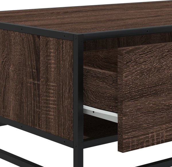 vidaXL Τραπέζι καφέ, καφέ βελανιδιά, 90x57x35 cm, ξυλεπενδύσεις