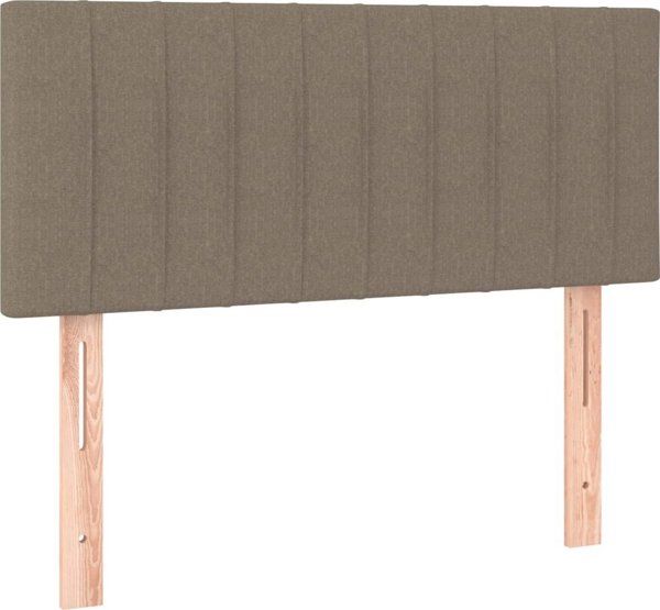 vidaXL Λοιζκό κοντινεντάλ με στρώμα, taupe, ύφασμα, 90x200 εκ.