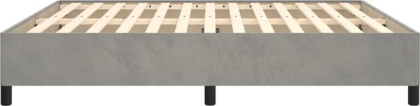 vidaXL Rama κρεβατιού, ανοιχτό γκρι, 180x200 cm, επενδεδυμένη με βελούδο