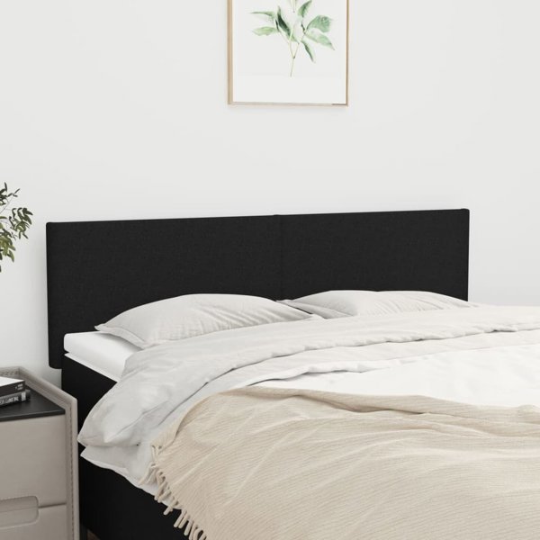 vidaXL Σετ 2 κεφαλάρια κρεβατιού, μαύρο, 72x5x78/88 εκ., υφασμάτινο