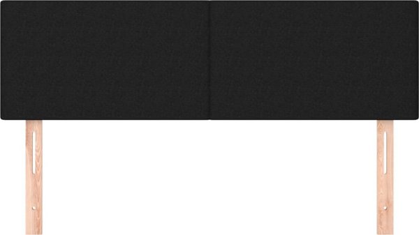 vidaXL Σετ 2 κεφαλάρια κρεβατιού, μαύρο, 72x5x78/88 εκ., υφασμάτινο