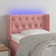 vidaXL Zaglowek do lozka z LED, rozowy, 83x16x78/88 cm, aksamit
