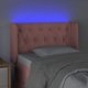 vidaXL Zaglowek do lozka z LED, rozowy, 83x16x78/88 cm, aksamit