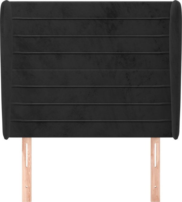 vidaXL Zaglowek uszak, czarny, 93x23x118/128 cm, aksamit
