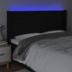 vidaXL Zaglowek do lozka z LED czarny 203x16x118/128 cm tkanina