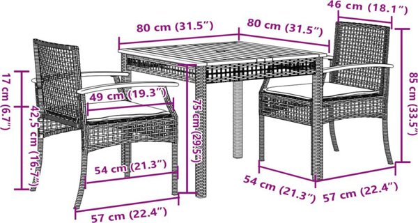 vidaXL vidaXL 3-cz. zestaw mebli ogrodowych z poduszkami, szary rattan PE