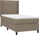 vidaXL Κρεβάτι Kontynentalne με στρώμα, taupe, ύφασμα, 80x200 cm