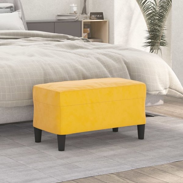 vidaXL Παγκάκι κίτρινο βελούδινο 70x35x41 εκ.