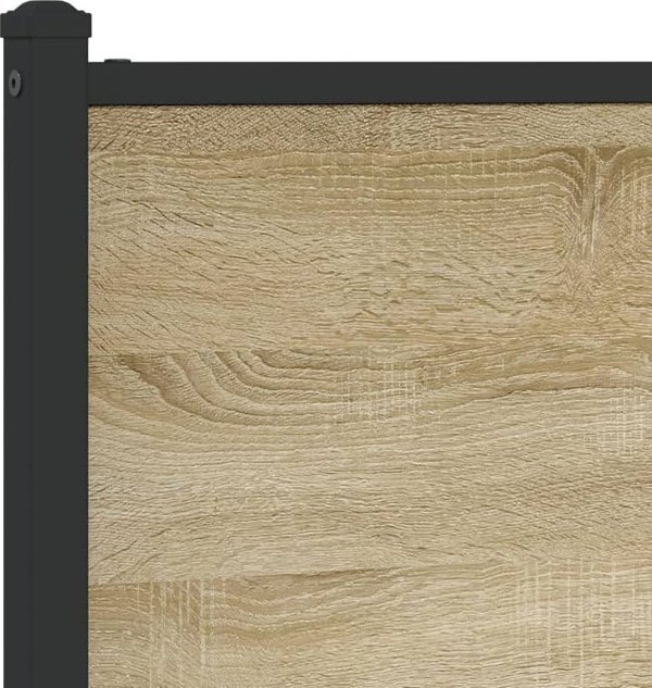 vidaXL Μεταλλικό πλαίσιο κρεβατιού δρυς Sonoma 107x203 εκ.