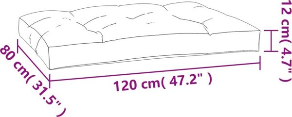 vidaXL Μαξιλάρι για παλέτα, πράσινο, 120x80x12 εκ., ύφασμα