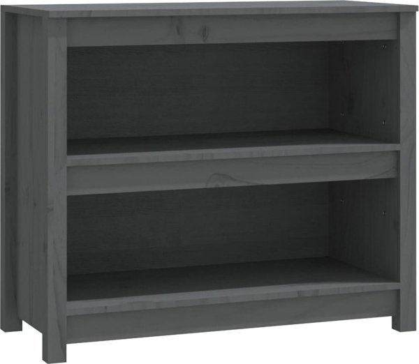 vidaXL Regal na ksiazki, szary, 80x35x68 cm, lite drewno sosnowe