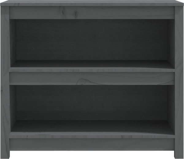 vidaXL Regal na ksiazki, szary, 80x35x68 cm, lite drewno sosnowe