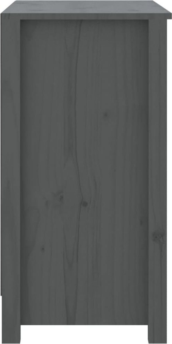 vidaXL Regal na ksiazki, szary, 80x35x68 cm, lite drewno sosnowe