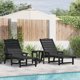 vidaXL Σετ 2 Ξαπλώστρες Ηλιακές Μαύρες από HDPE 162x53x98,5 εκ.
