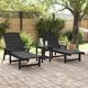 vidaXL Σετ 2 Ξαπλώστρες Ηλιακές Μαύρες από HDPE 162x53x98,5 εκ.