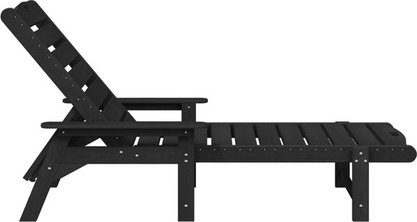 vidaXL Σετ 2 Ξαπλώστρες Ηλιακές Μαύρες από HDPE 162x53x98,5 εκ.
