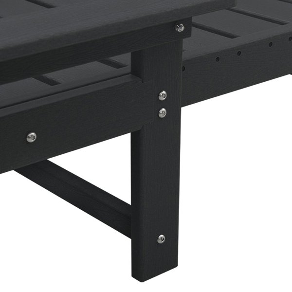 vidaXL Σετ 2 Ξαπλώστρες Ηλιακές Μαύρες από HDPE 162x53x98,5 εκ.