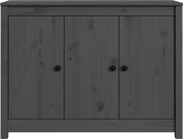vidaXL Szafka, szara, 100x35x74 cm, lite drewno sosnowe