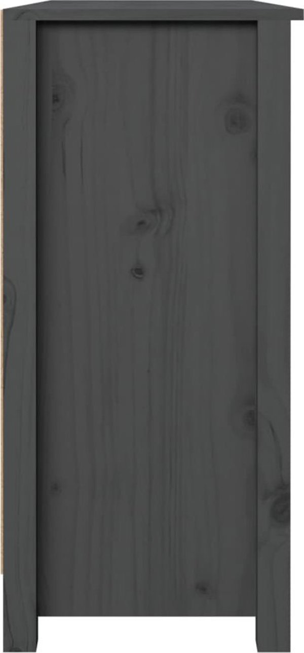 vidaXL Szafka, szara, 100x35x74 cm, lite drewno sosnowe