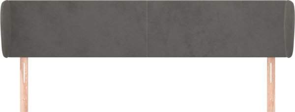 vidaXL Κεφαλάρι uszak σε σκούρο γκρι, 163x23x78/88 εκ., βελούδο
