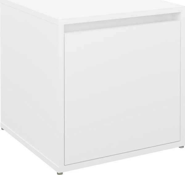 vidaXL Σκαμπό με συρτάρι, λευκό, 40,5x40x40 εκ, υλικό ξύλου