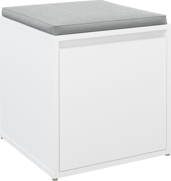 vidaXL Σκαμπό με συρτάρι, λευκό, 40,5x40x40 εκ, υλικό ξύλου