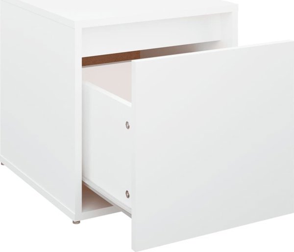 vidaXL Σκαμπό με συρτάρι, λευκό, 40,5x40x40 εκ, υλικό ξύλου