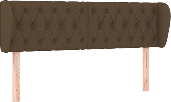 vidaXL Zaglowek uszak, ciemnobrazowy, 163x23x78/88 cm, tkanina