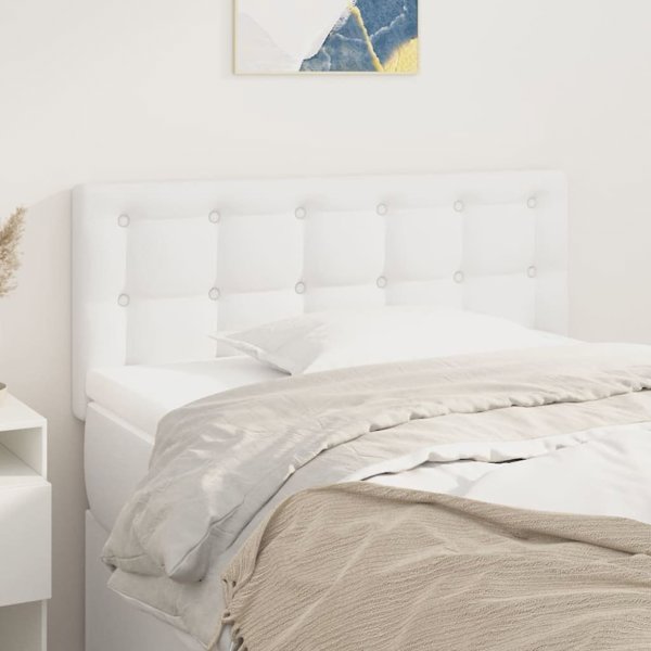 vidaXL Κεφαλάρι κρεβατιού, λευκός, 90x5x78/88 εκ, συνθετικό δέρμα