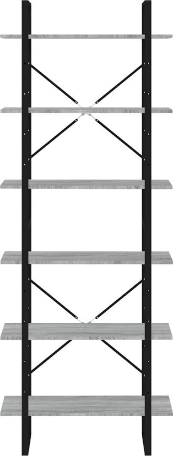 vidaXL Υψηλή βιβλιοθήκη, γκρι δρυς sonoma, 80x30x210 cm