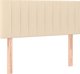 vidaXL Κρεβάτι Κοντινεντάλ με Στρώμα, Εκρού, 90x200 εκ, ύφασμα