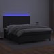vidaXL Κρεβάτι κοντινεντάλ με στρώμα και LED, μαύρο οικο-δέρμα, 180x200 cm