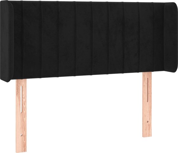 vidaXL Κεφαλάρι κρεβατιού με LED, μαύρο, 103x16x78/88 cm, βελούδο